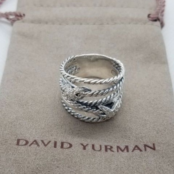 David Yurman Jewelry - David Yurman Double X Crossover Ring with Diamonds